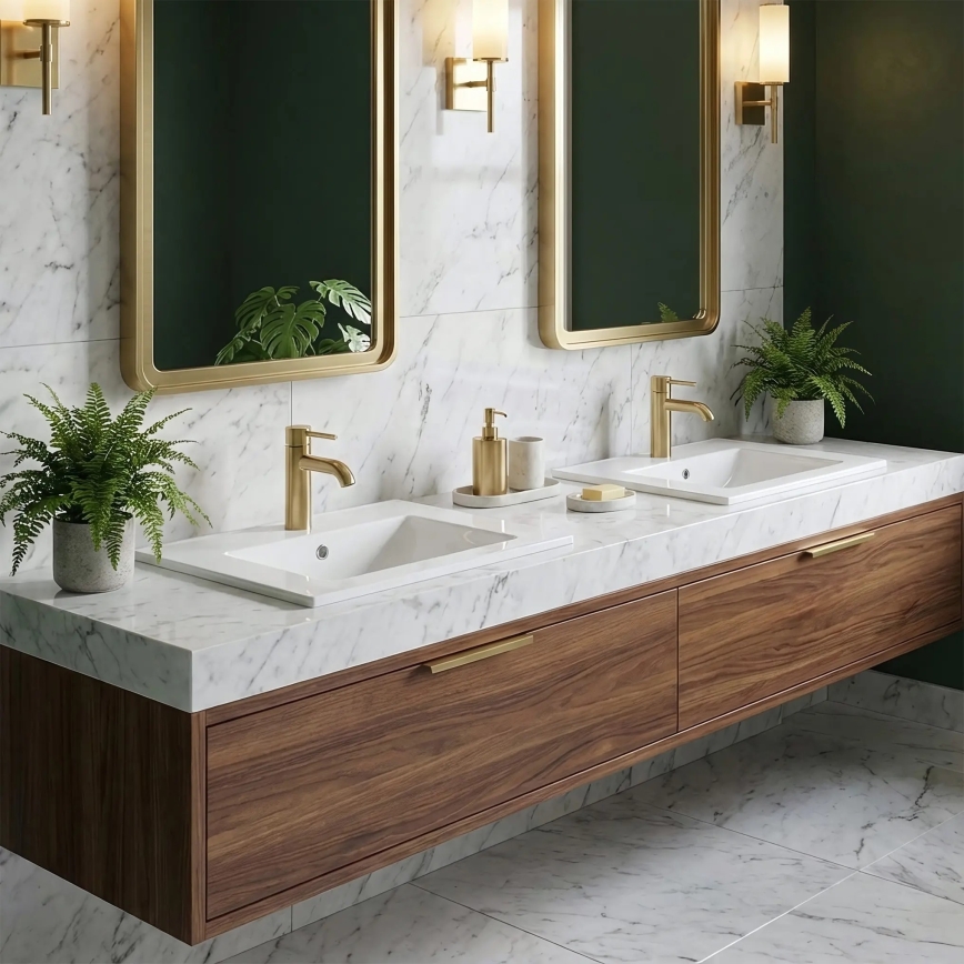 REA-U0190 - Вграден умивалник DAFNE 46,5x72 см керамика/бял гланц