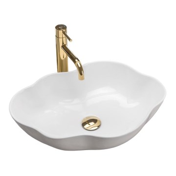 REA-U0265 - Мивка за плот PEARL 38x50,5 см керамика/бял гланц