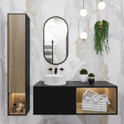 REA-U0601 - Мивка за плот DELIA, 36 см, гланцово бяла с имитация на камък