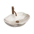 REA-U0618 - Умивалник за плот PEARL 38x50,5 cm керамика/бежова/имитация на камък