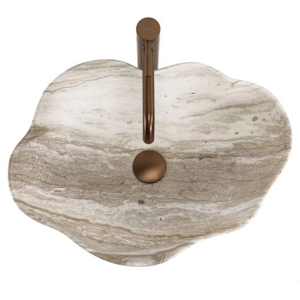 REA-U0618 - Умивалник за плот PEARL 38x50,5 cm керамика/бежова/имитация на камък