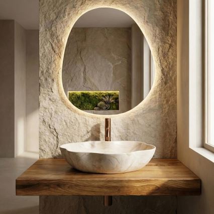 REA-U0619 - Мивка за плот PEARL 38x50,5 см керамика/бежова