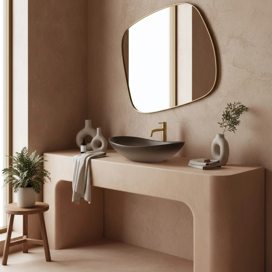 REA-U0626 - Мивка за плот ROYAL 36x62 см керамична/кафява