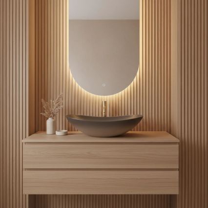 REA-U0626 - Мивка за плот ROYAL 36x62 см керамична/кафява