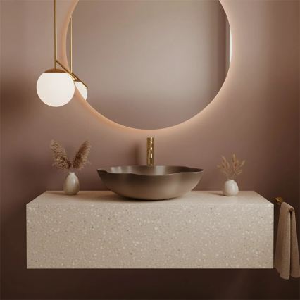 REA-U0629 - Мивка за плот PEARL 38x50,5 cm керамика/кафява