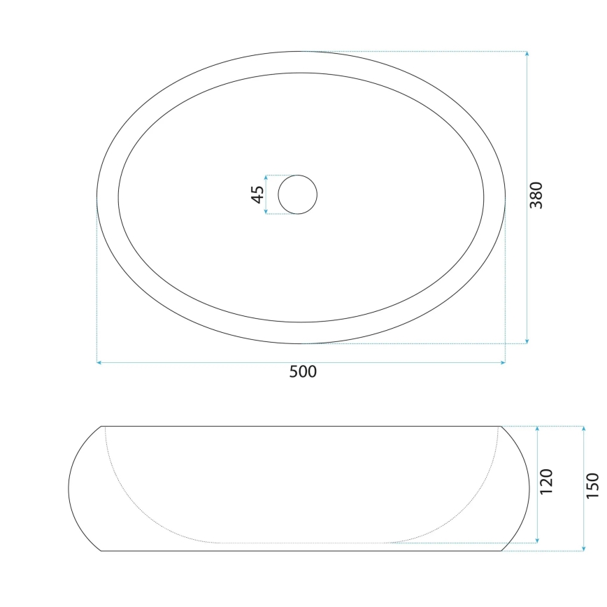 REA-U0633 - Умивалник за плот MIKA GABRO 38x50 cm сив/имитация на камък