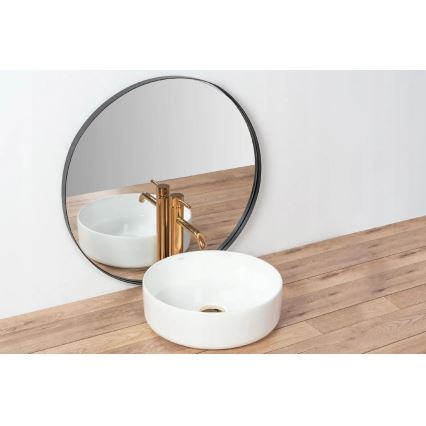 REA-U18918 - Мивка за плот SAMI Ø 36 см керамика/бял гланц