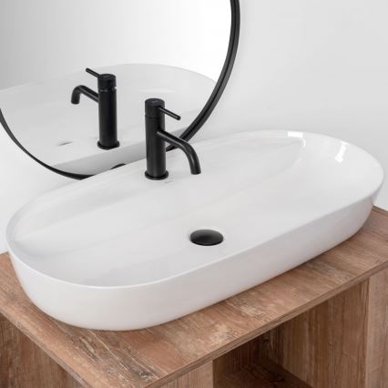 REA-U2541 - Мивка за плот AURA 41x81 cm керамика/бял гланц