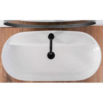 REA-U2541 - Мивка за плот AURA 41x81 cm керамика/бял гланц