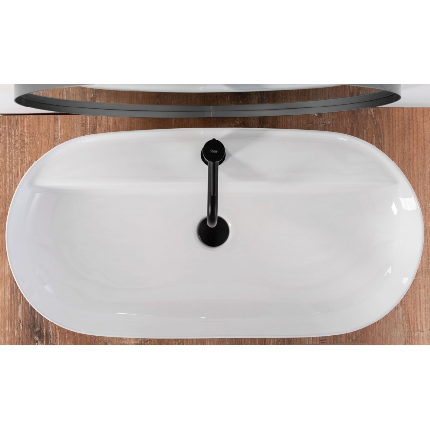 REA-U2541 - Мивка за плот AURA 41x81 cm керамика/бял гланц