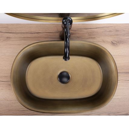 REA-U3305 - Мивка за плот WILMA RUSTIC 38x55 cm керамична/медна