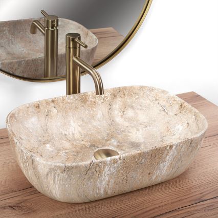 REA-U3323 - Мивка за плот BELINDA 33,5x46,5 cm керамика/имитация на камък