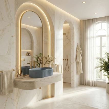 REA-U3535 - Умивалник за плот VANDA 31x49 cm керамичен/тъмносин