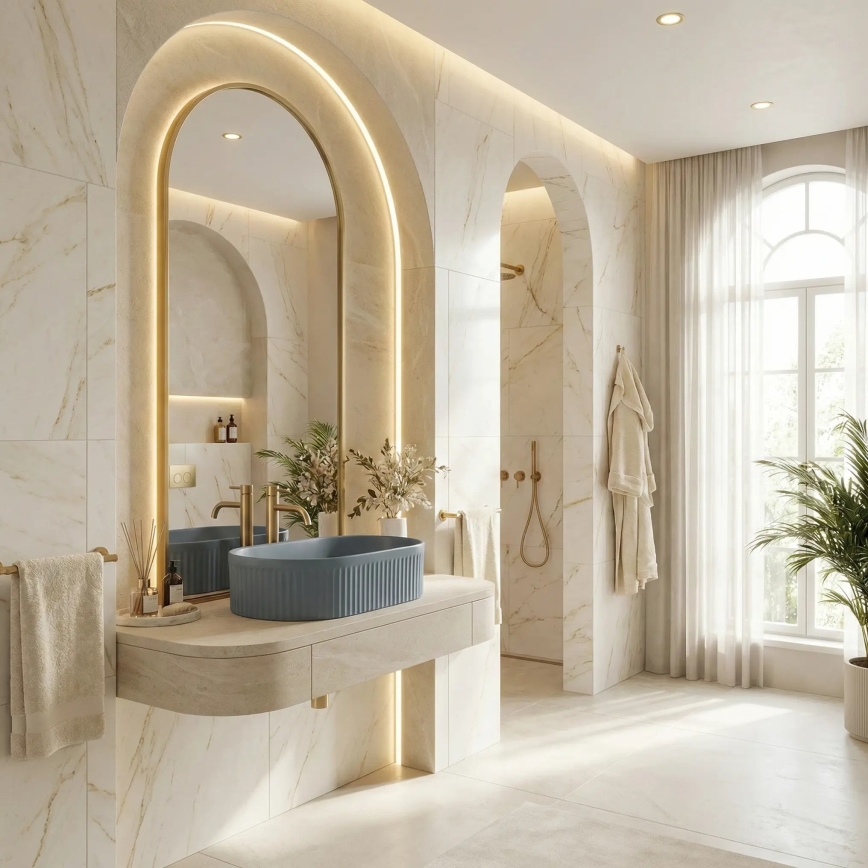 REA-U3535 - Умивалник за плот VANDA 31x49 cm керамичен/тъмносин