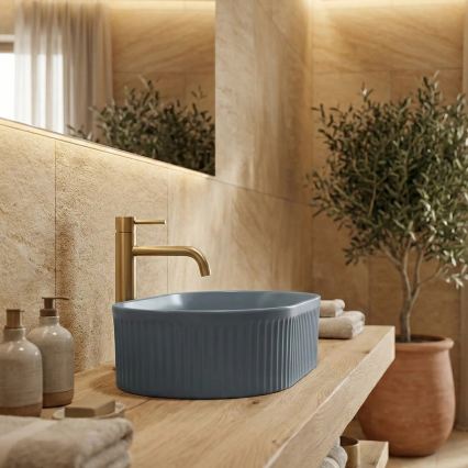 REA-U3535 - Умивалник за плот VANDA 31x49 cm керамичен/тъмносин