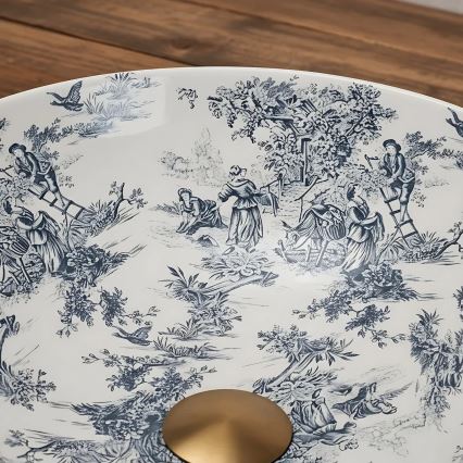 REA-U3608 - Мивка за плот JULIANA 40 см керамика/бяла/синя