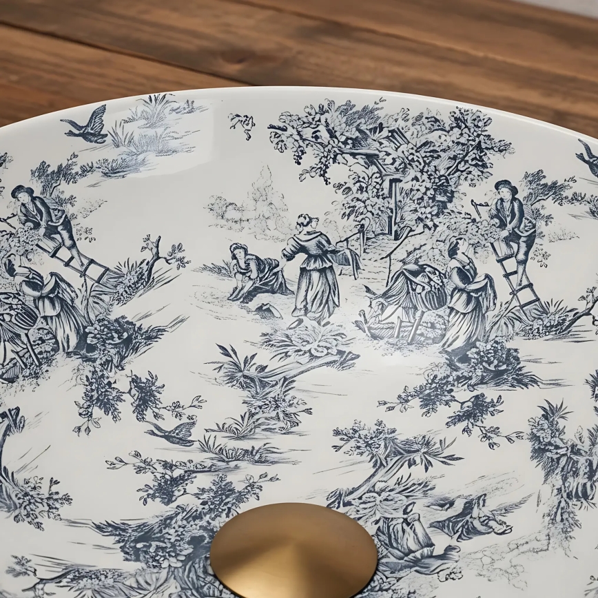 REA-U3608 - Мивка за плот JULIANA 40 см керамика/бяла/синя