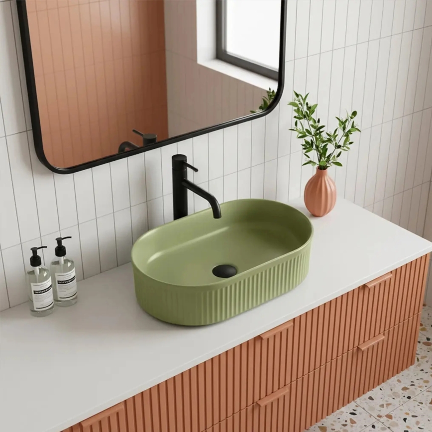 REA-U3612 - Мивка за плот VANDA 31x49 см керамика/зелена