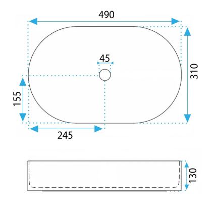 REA-U3612 - Мивка за плот VANDA 31x49 см керамика/зелена