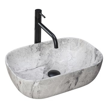 REA-U3800 - Умивалник за плот LIVIA 33,5x46,5 cm керамика/сив/имитация на камък