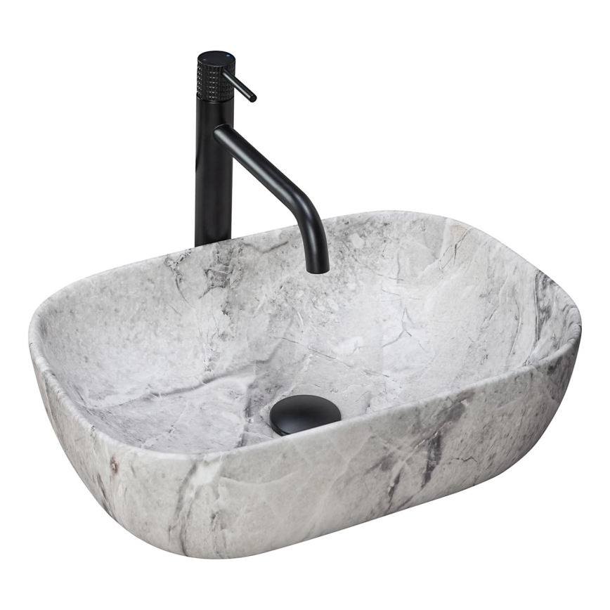 REA-U3800 - Умивалник за плот LIVIA 33,5x46,5 cm керамика/сив/имитация на камък