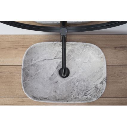 REA-U3800 - Умивалник за плот LIVIA 33,5x46,5 cm керамика/сив/имитация на камък