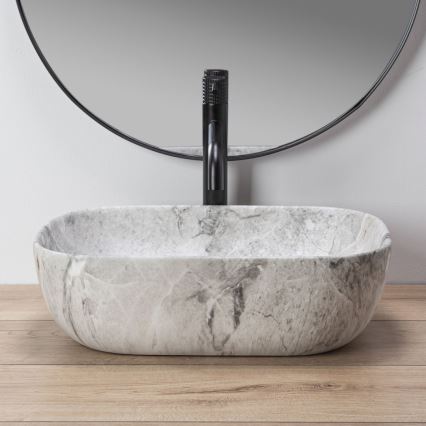REA-U3800 - Умивалник за плот LIVIA 33,5x46,5 cm керамика/сив/имитация на камък