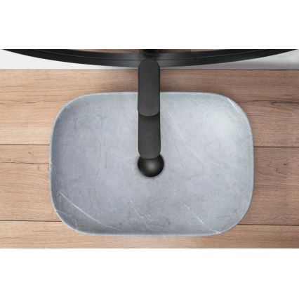 REA-U3801 - Мивка за плот LIVIA 33,5x46,5 cm керамика/сива/имитация на камък