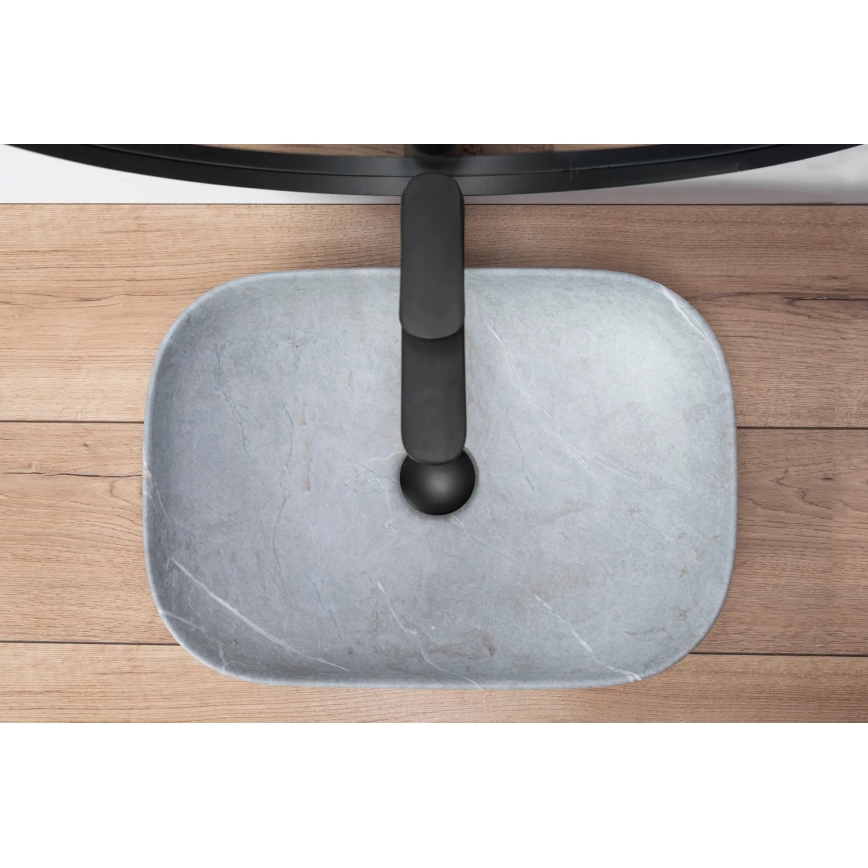 REA-U3801 - Мивка за плот LIVIA 33,5x46,5 cm керамика/сива/имитация на камък