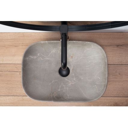 REA-U3802 - Мивка за плот LIVIA 33,5x46,5 cm керамична/сива/мраморен декор