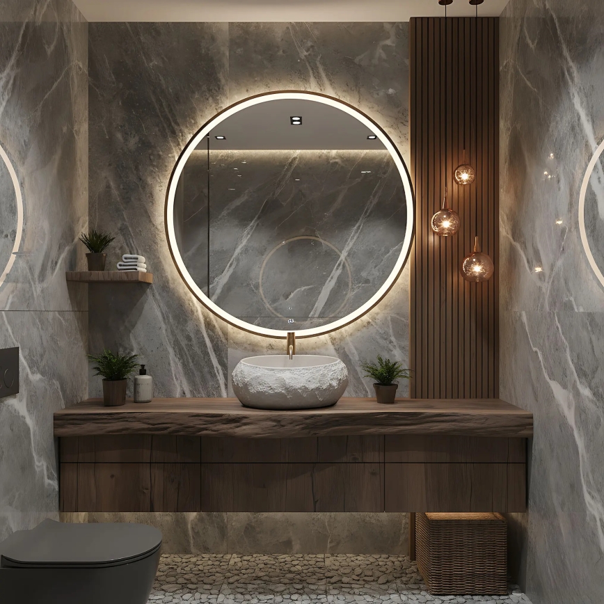 REA-U4332 - Мивка за плот MIKA 38x50 см бежова/сива/имитация на камък