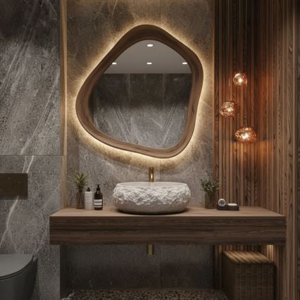 REA-U4332 - Мивка за плот MIKA 38x50 см бежова/сива/имитация на камък