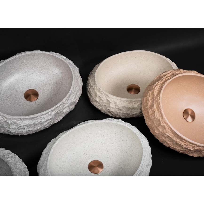 REA-U4332 - Мивка за плот MIKA 38x50 см бежова/сива/имитация на камък