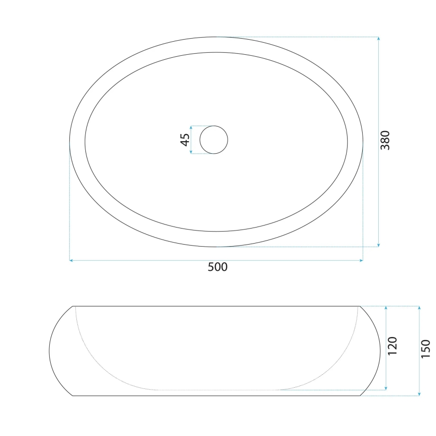 REA-U4332 - Мивка за плот MIKA 38x50 см бежова/сива/имитация на камък