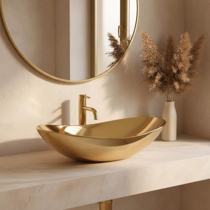 REA-U4545 - Мивка за плот ROYAL 36x60,5 cm керамична/златна