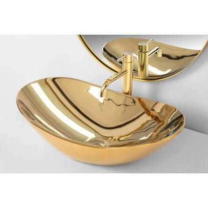 REA-U4545 - Мивка за плот ROYAL 36x60,5 cm керамична/златна