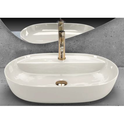 REA-U4589 - Мивка за плот AURA 41x61 cm керамика/лъскава кремава