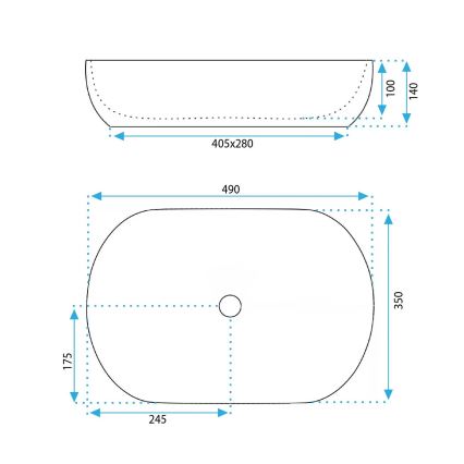 REA-U4591 - Мивка за плот LISA 35x49 cm керамична/лъскава кремава