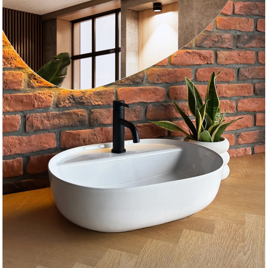 REA-U4620 - Мивка за плот AURA 38,5x50,5 см керамика/гланцово бяло