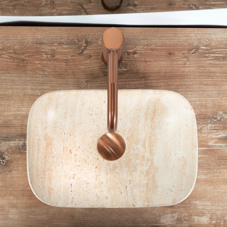 REA-U4700 - Мивка за плот BELINDA MINI  25x36 см керамика/бежова/имитация на камък