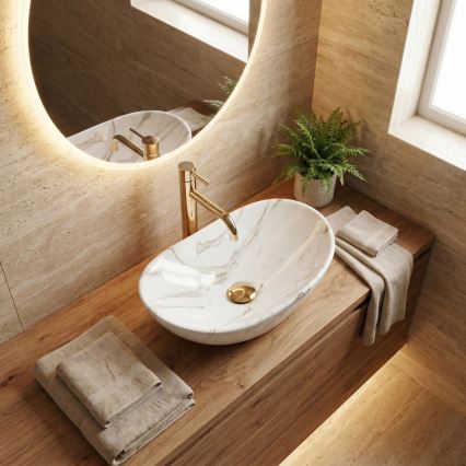 REA-U5063 - Мивка за плот ROYAL MINI 30x47 см керамика/бяла/имитация на камък