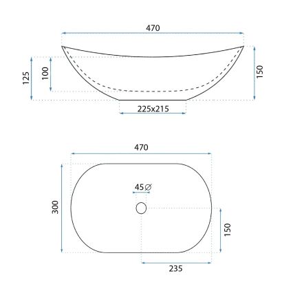REA-U5063 - Мивка за плот ROYAL MINI 30x47 см керамика/бяла/имитация на камък
