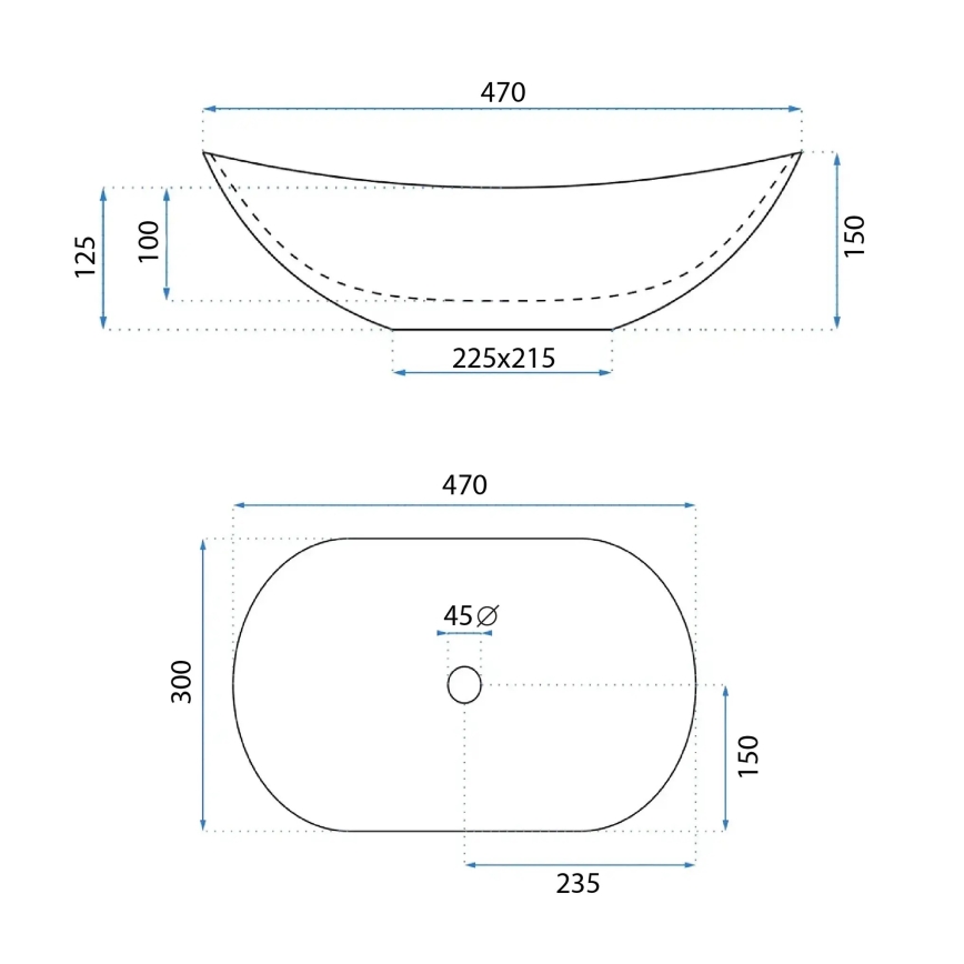 REA-U5063 - Мивка за плот ROYAL MINI 30x47 см керамика/бяла/имитация на камък