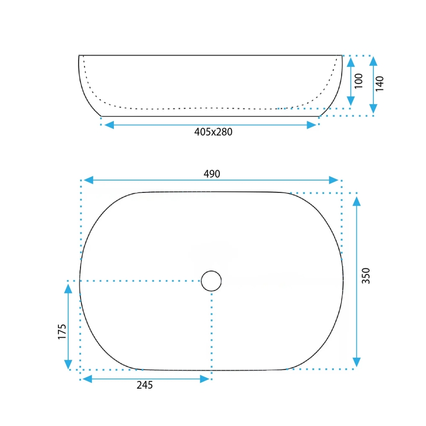 REA-U6022 - Мивка за плот LISA 35x49 cm керамика/бял гланц