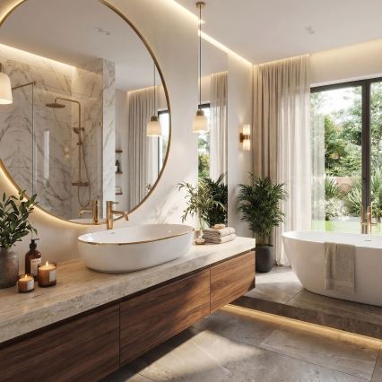 REA-U6211 - Мивка за плот CLEO 41x60,5 cm керамика/бяла/златна