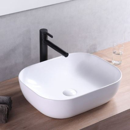 REA-U6300 - Мивка за плот MONA SLIM 40x50,5 cm керамика/бял гланц