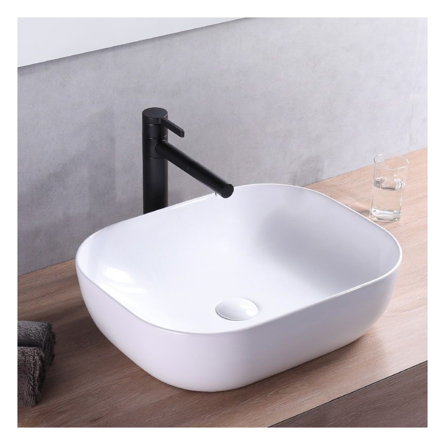 REA-U6300 - Мивка за плот MONA SLIM 40x50,5 cm керамика/бял гланц
