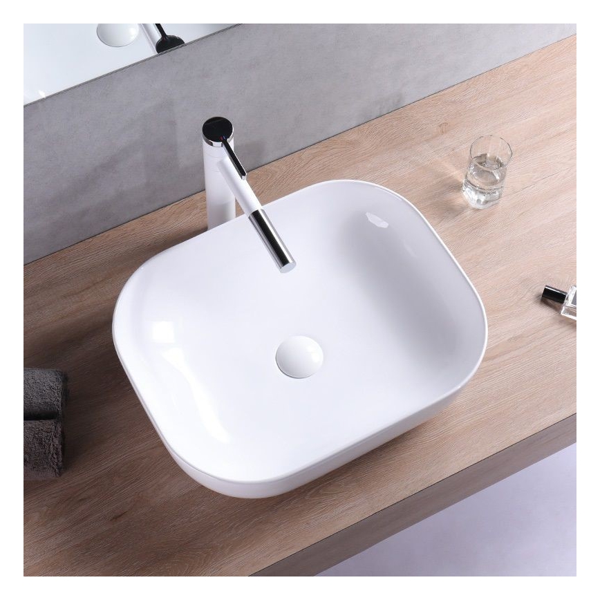 REA-U6300 - Мивка за плот MONA SLIM 40x50,5 cm керамика/бял гланц