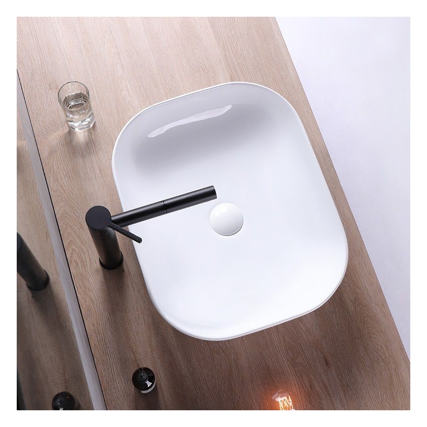 REA-U6300 - Мивка за плот MONA SLIM 40x50,5 cm керамика/бял гланц