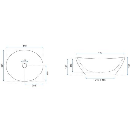 REA-U6361 - Мивка за плот SOFIA 34,5x41 cm керамика/бежова/имитация на камък